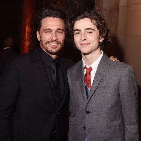 James Franco with Timothy Chalamet. 